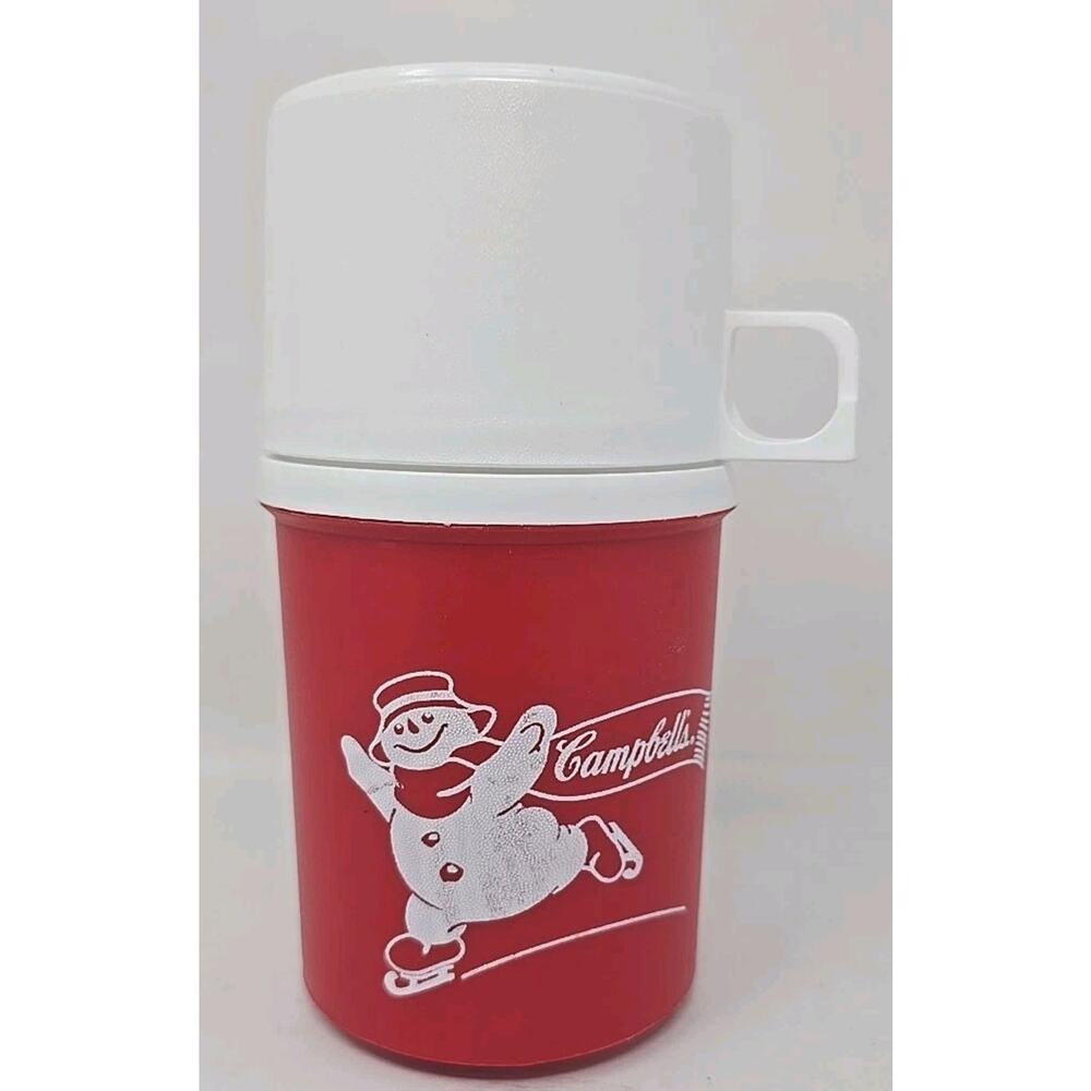 Vintage Campbells Thermos Alladinware Snowman Skating Clean U308
